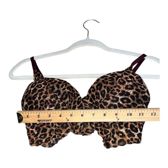 PINK Leopard Print Lace Push Up Bralette, XSmall - Picture 5 of 8